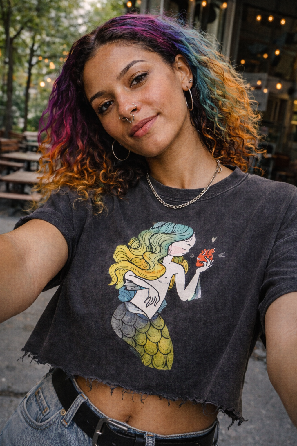 Mermtrans Vintage Washed Tee — Boxy Fit / Distressed Hem