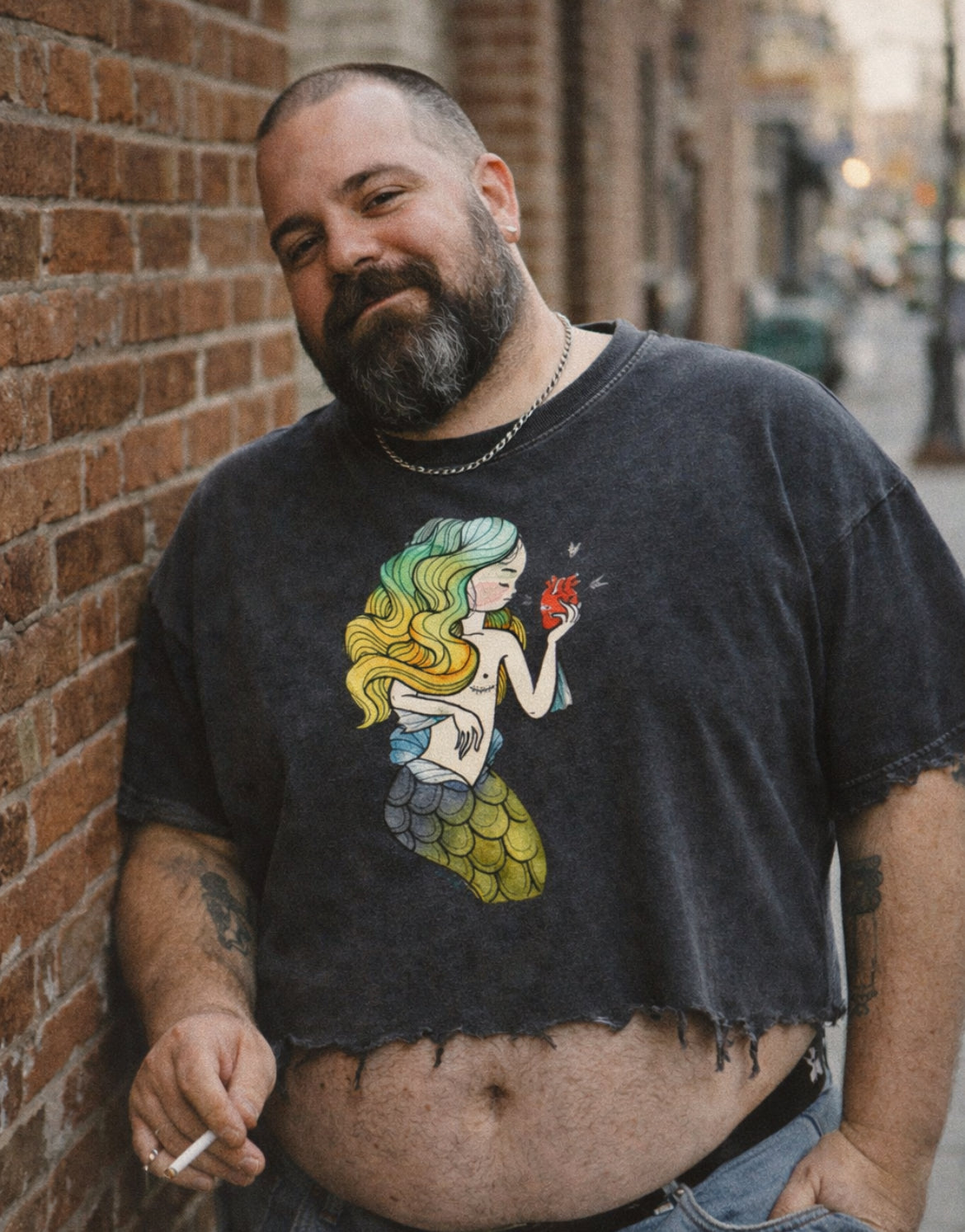 Mermtrans Vintage Washed Tee — Boxy Fit / Distressed Hem