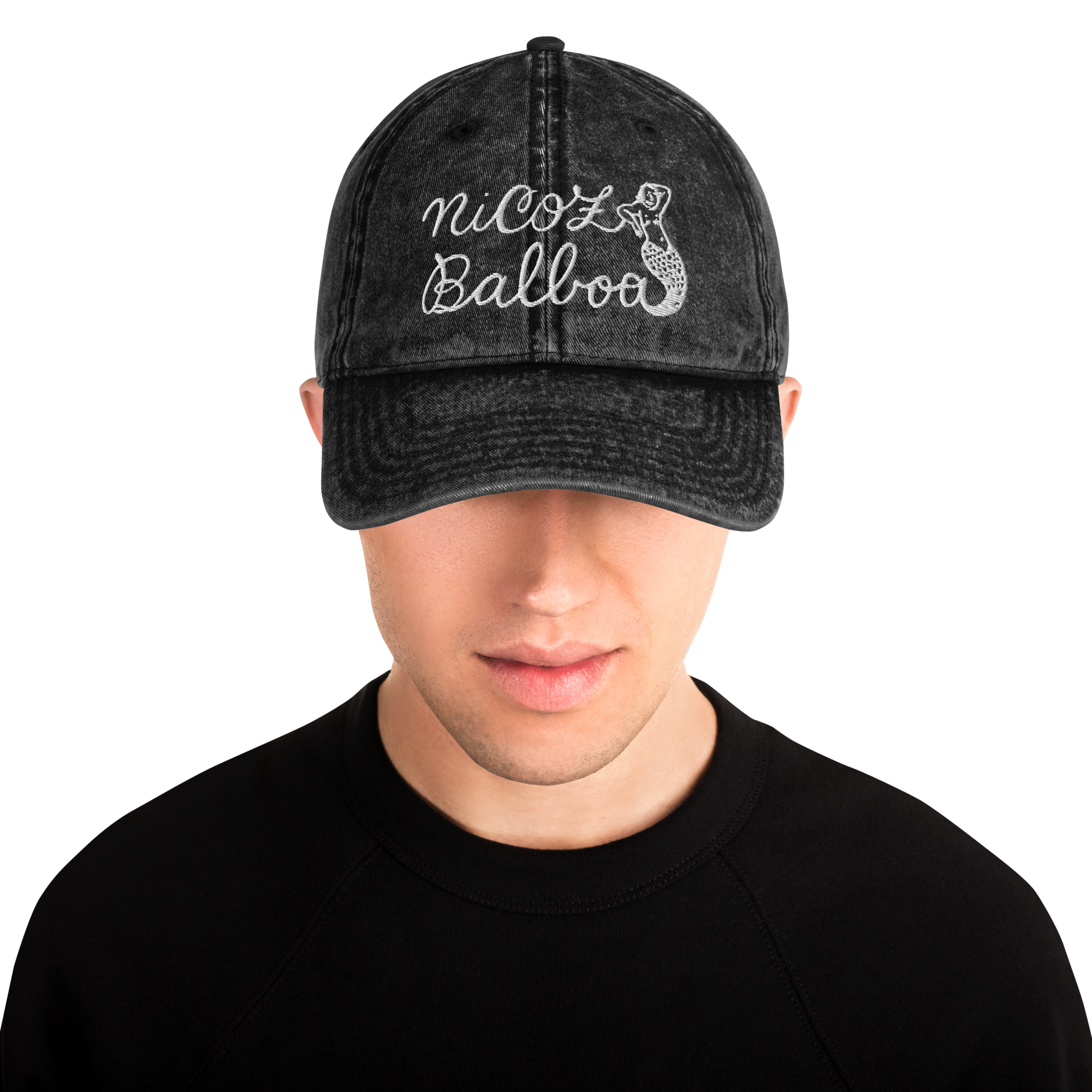 Nicoz Balboa Logo Cap — Vintage Washed Cotton Twill Hat